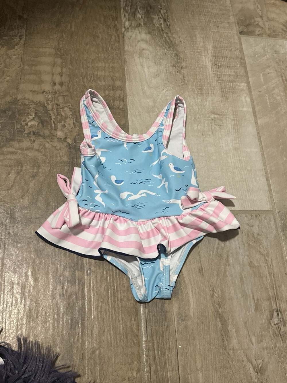 Rockin' Baby Seagull Print Skirted One-Piece Swimsuit 3-6M